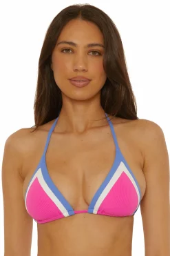 Becca D-Bra|Triangle>COAST LINE TRIANGLE |ROSE BERRY|BLACK/TAN