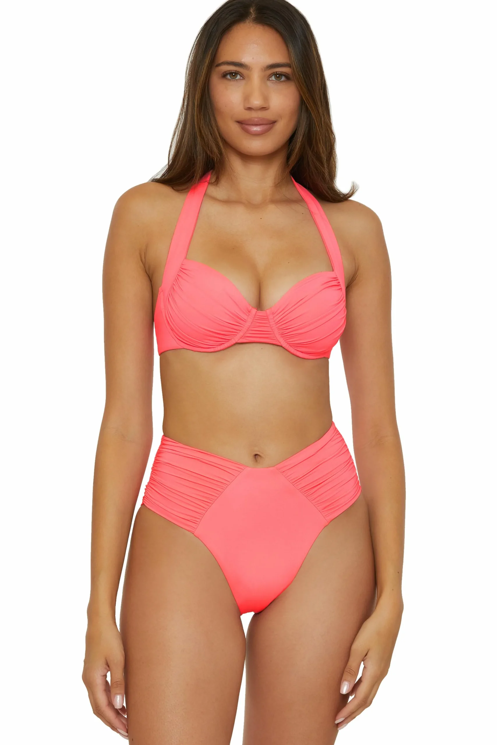 Becca High Waist>COLOR CODE FRENCH CUT |AZALEA|EMERALD|CORAL REEF