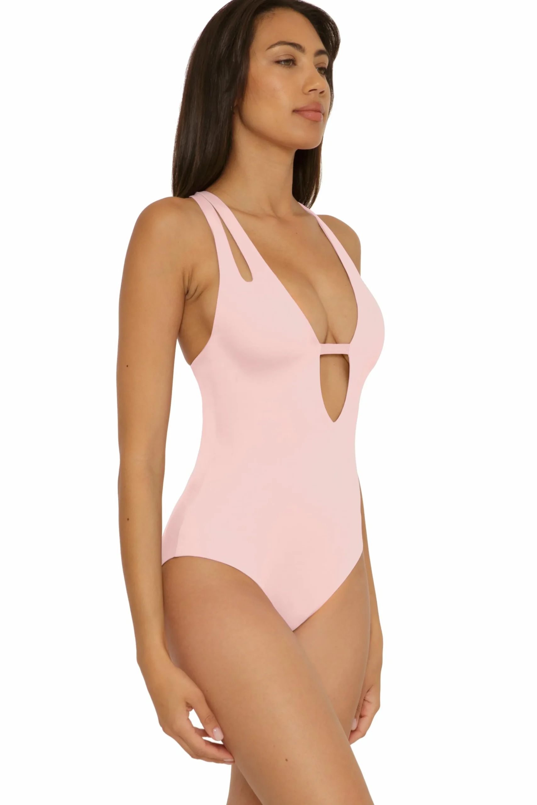 Becca Plunge Neck>COLOR CODE 1PC PLUNGE |PRIMROSE PINK|BLACK