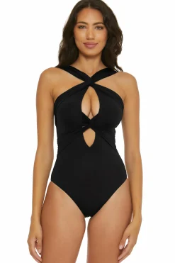 Becca High Neck>COLOR CODE 1PC TWIST |BLACK