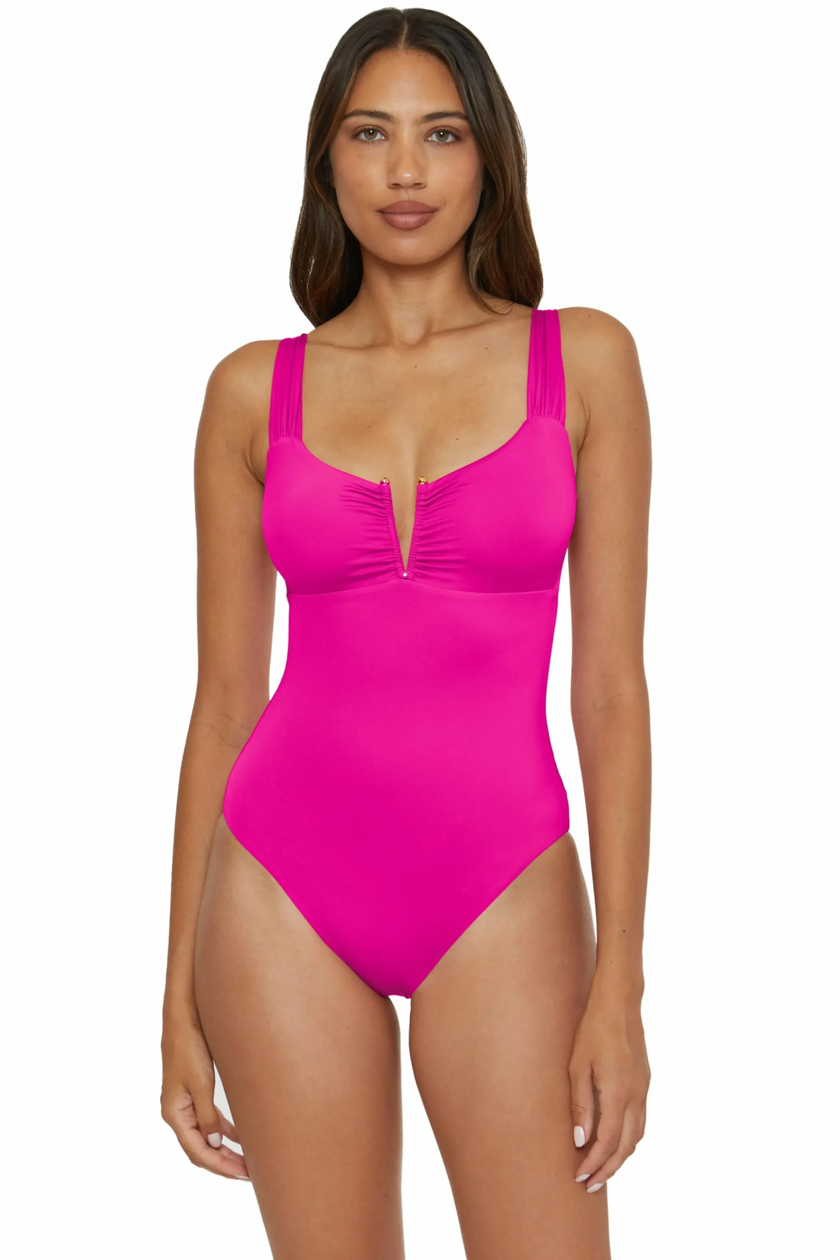 Becca Plunge Neck>COLOR CODE 1PC V-WIRE |AZALEA|BLACK