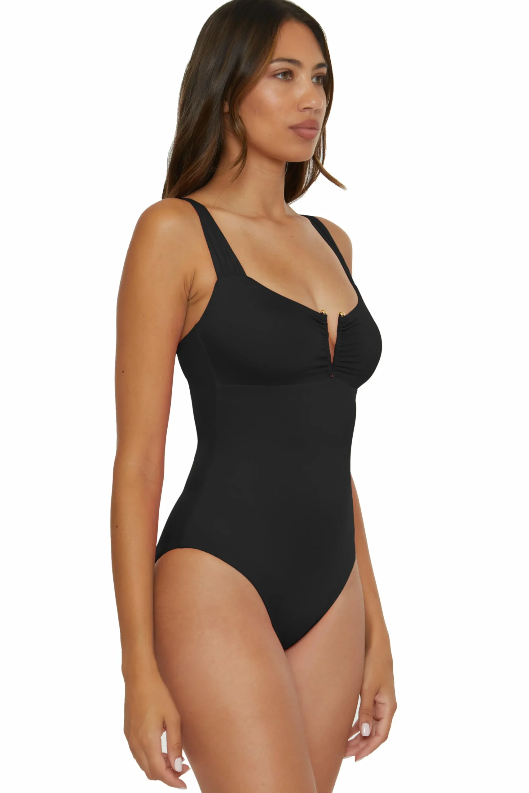 Becca Plunge Neck>COLOR CODE 1PC V-WIRE |AZALEA|BLACK