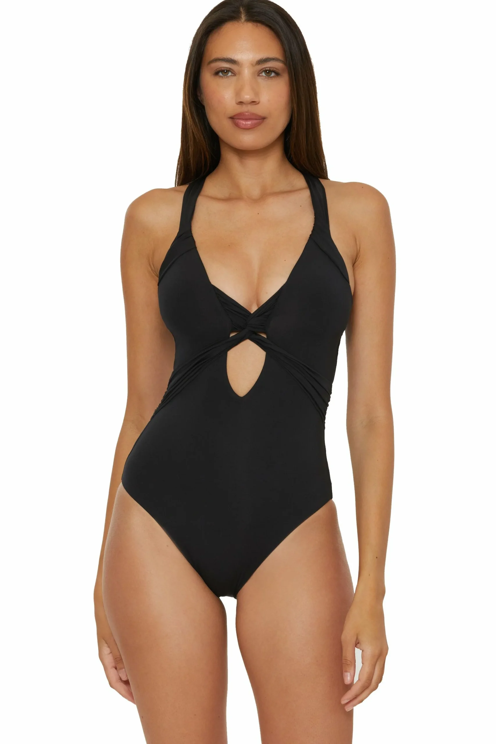 Becca Plunge Neck>COLOR CODE TWIST 1PC |BLACK