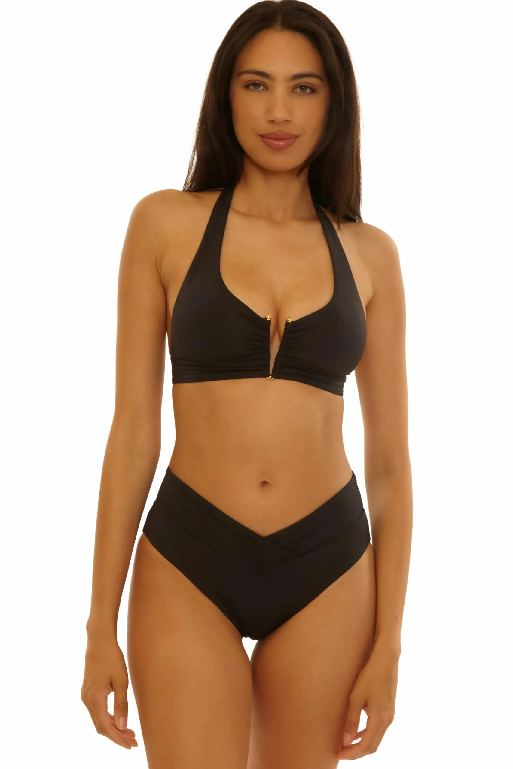 Becca D-Bra|Halter>COLOR CODE V-WIRE TOP |BLACK