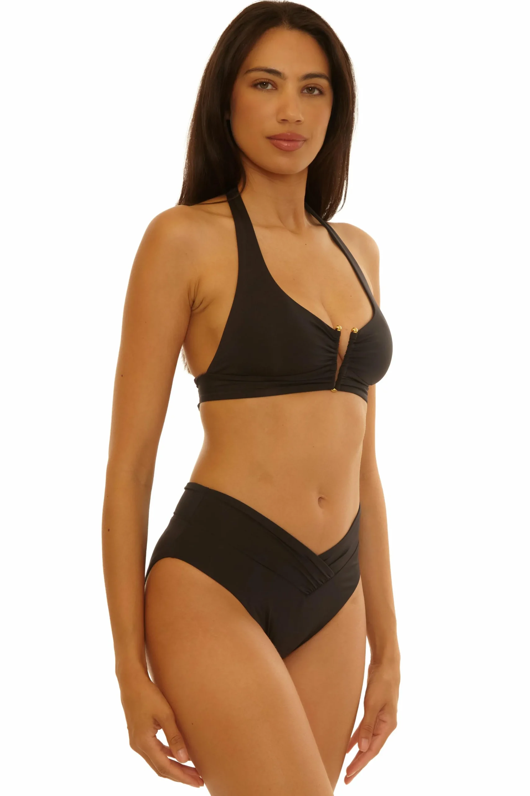 Becca D-Bra|Halter>COLOR CODE V-WIRE TOP |BLACK