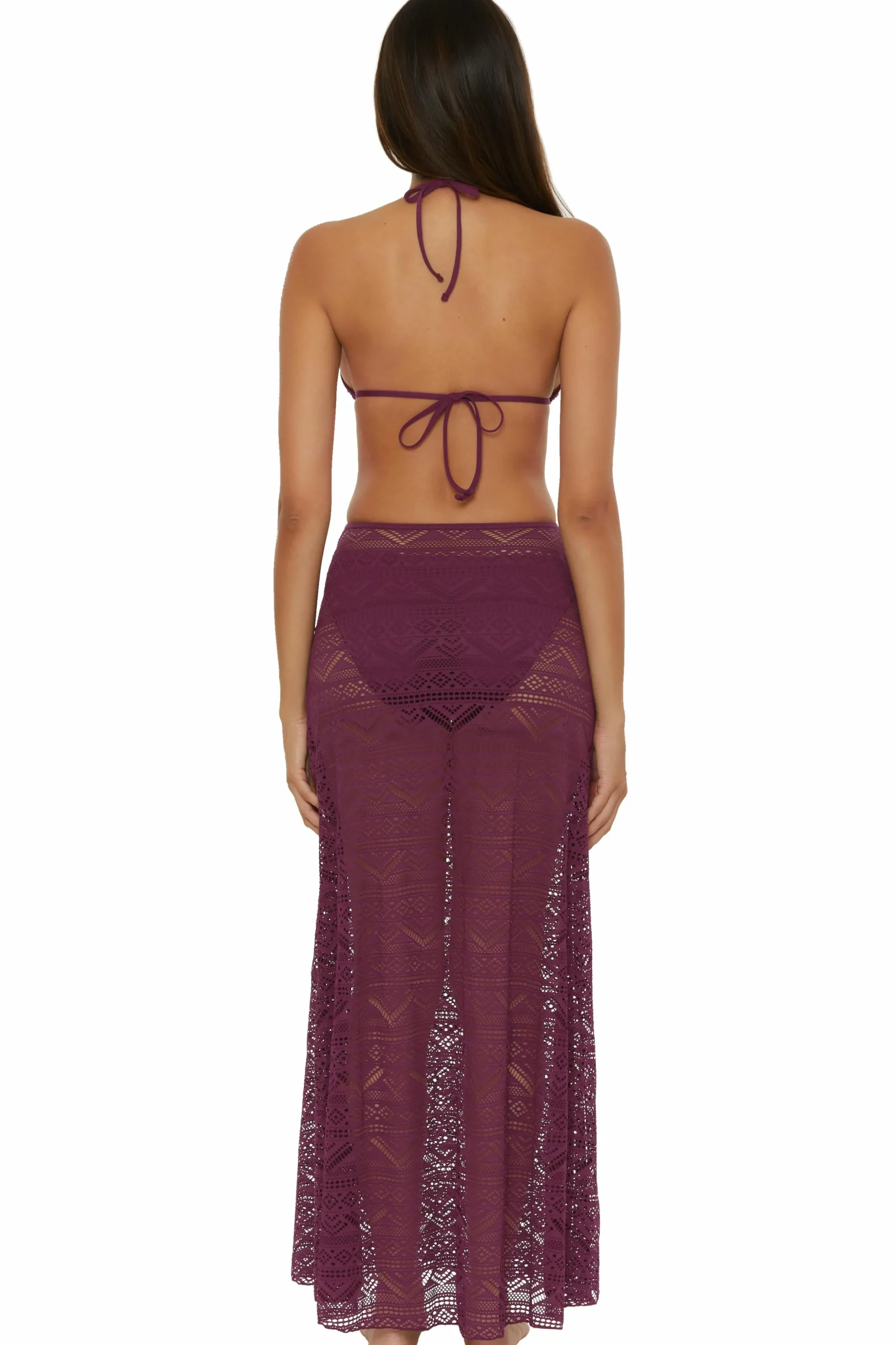 Becca Skirts>COLOR PLAY MAXI SKIRT |AUBERGINE|BLACK|WHITE