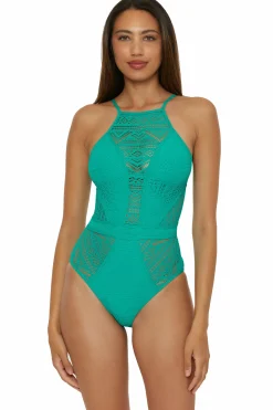 Becca High Neck>COLORPLAY 1PC HI-NECK |PEACOCK