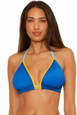 Becca D-Bra>CRINKLE CRUSH D TOP |OCEAN|SUNGLOW