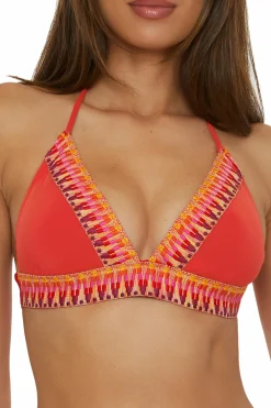 Becca D-Bra|Halter>FIESTA HALTER TOP |FIRE|BELLFLOWER