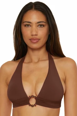 Becca D-Bra|Halter>MARBLE CANYON HALTER |MOCHA|BLACK|APPLE|LAPIS|ROSE BERRY|WHITE