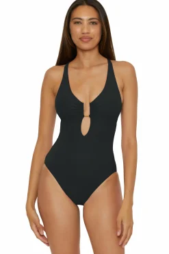 Becca Plunge Neck>MODERN EDGE ONE PIECE |BLACK