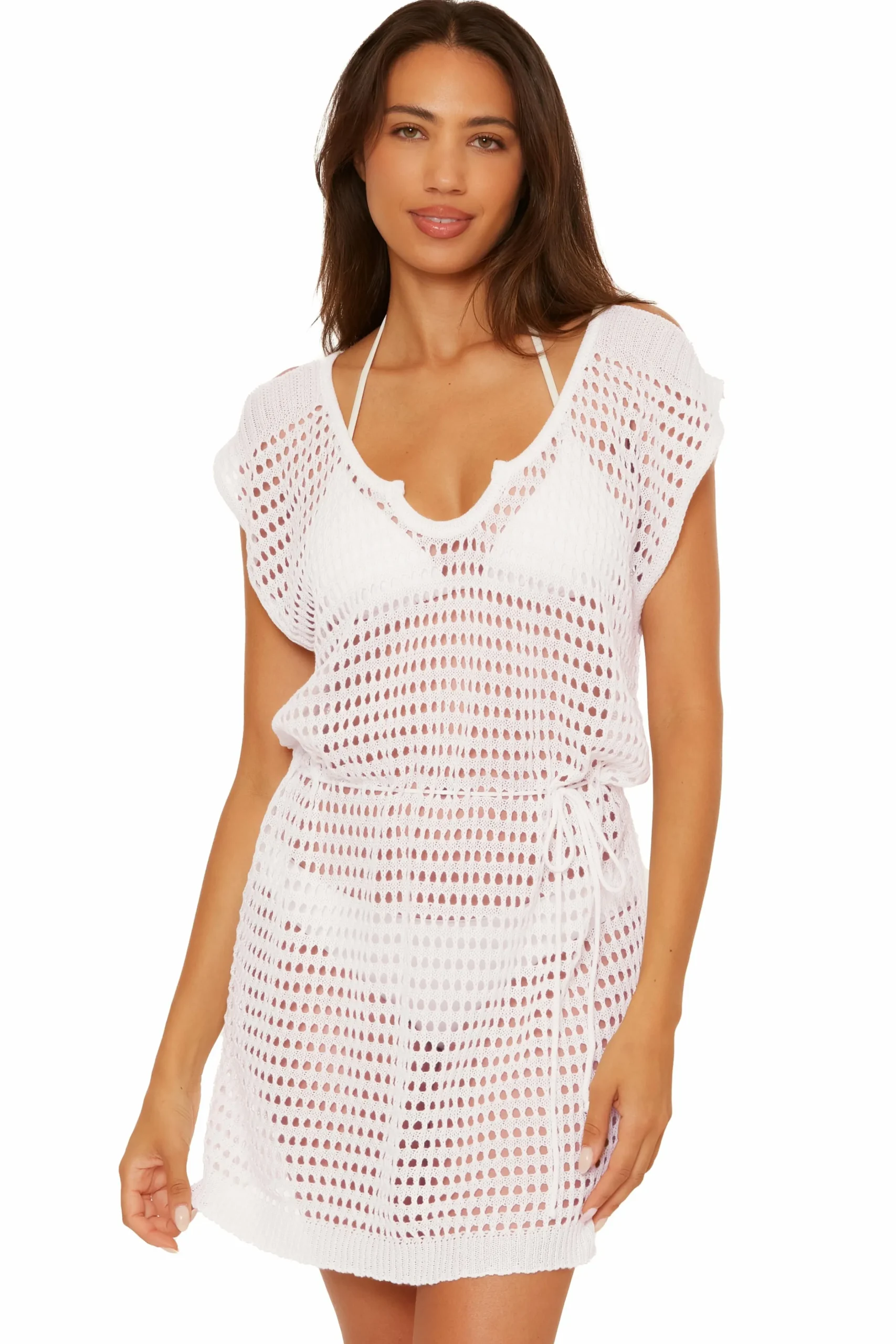 Becca Dresses>PLAYA CROCHET DRESS |CORAL ROSE|OASIS|WHITE
