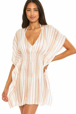 Becca Tunics>RADIANCE WOVEN TUNIC |CORAL REEF|AQUA SEA/BELLFLOWER MUL|AUBERGINE MULTI|BLK/MUL|WHITE
