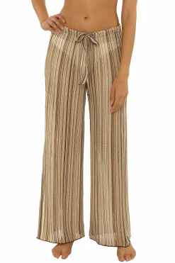 Becca Pants>SEASIDE SLIT PANT |MOCHA/TAN|APPLE/TAN|BLACK|LAPIS MULTI
