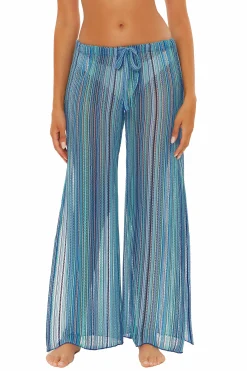 Becca Pants>SEASIDE SLIT PANT |OCEAN|CORAL REEF