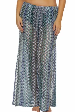 Becca Pants>SUNDOWN ZIG ZAG PANT |AQUA SEA MULTI
